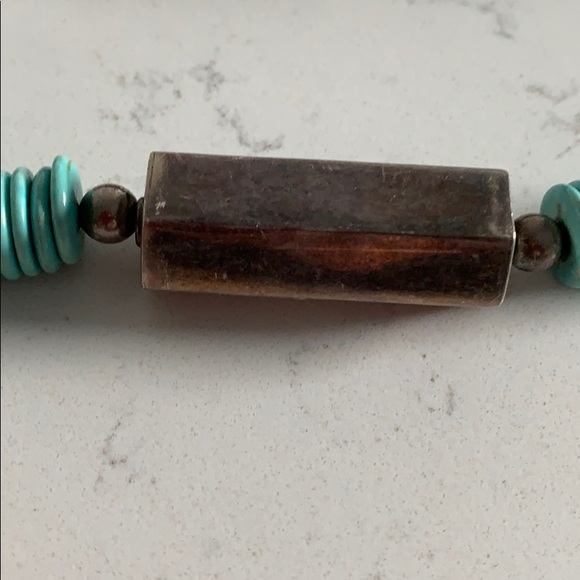 Genuine turquoise and silver necklace - Picture 4 of 6